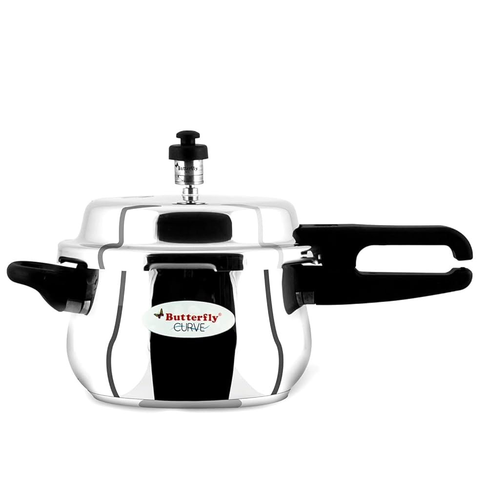 Butterfly Curve Stainless Steel Pressure Cooker – 2L, 3L & 5L
